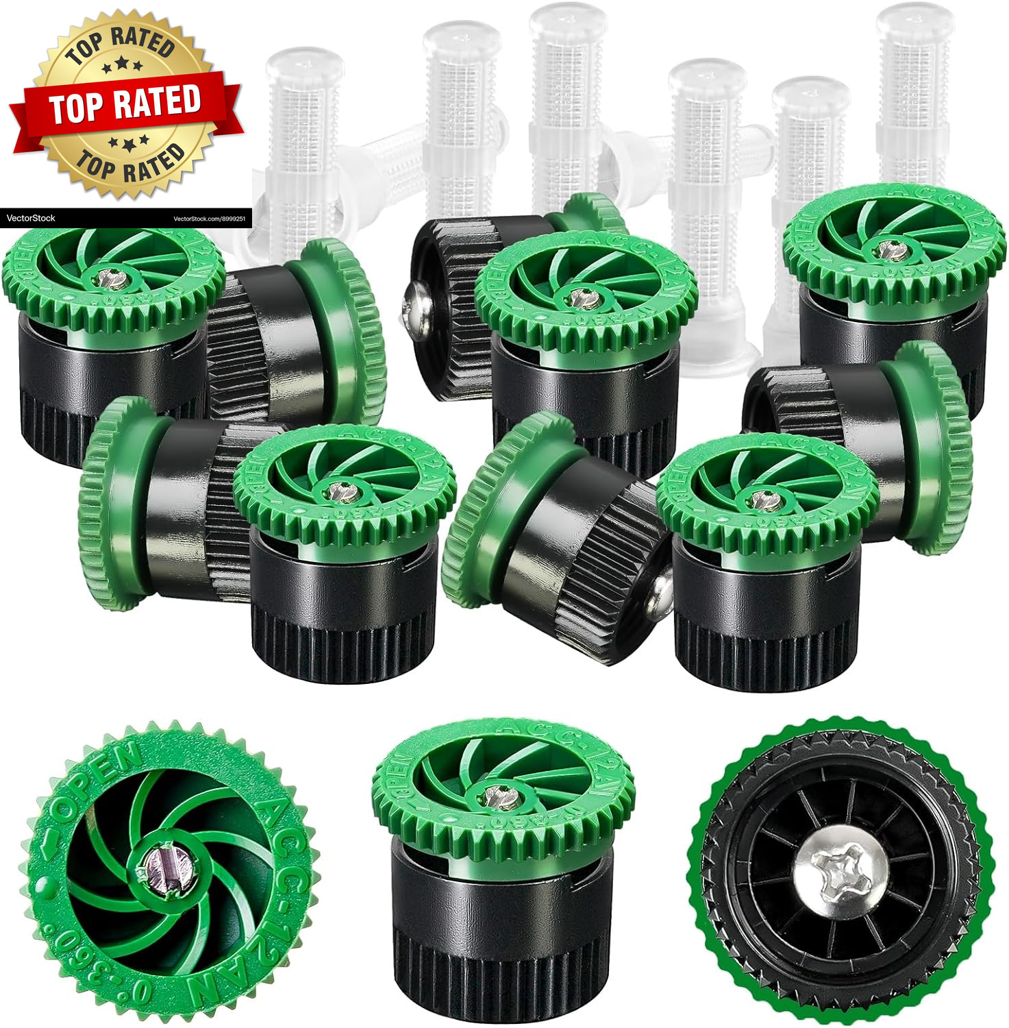 10 Pieces Variable Arc Nozzle Pop-Up Sprinkler Heads Replacement Compatible with