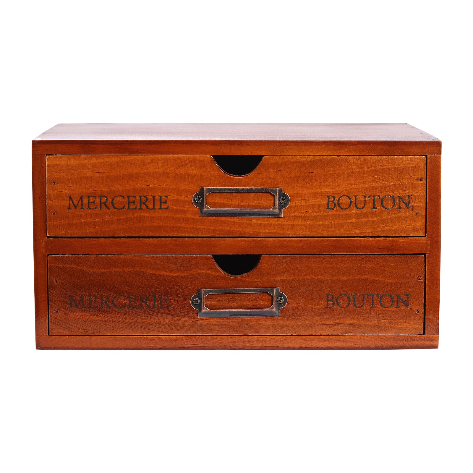 5 PCS Wooden Desktop Organizers Retro Rectangular Storage Drawers For Tabletop