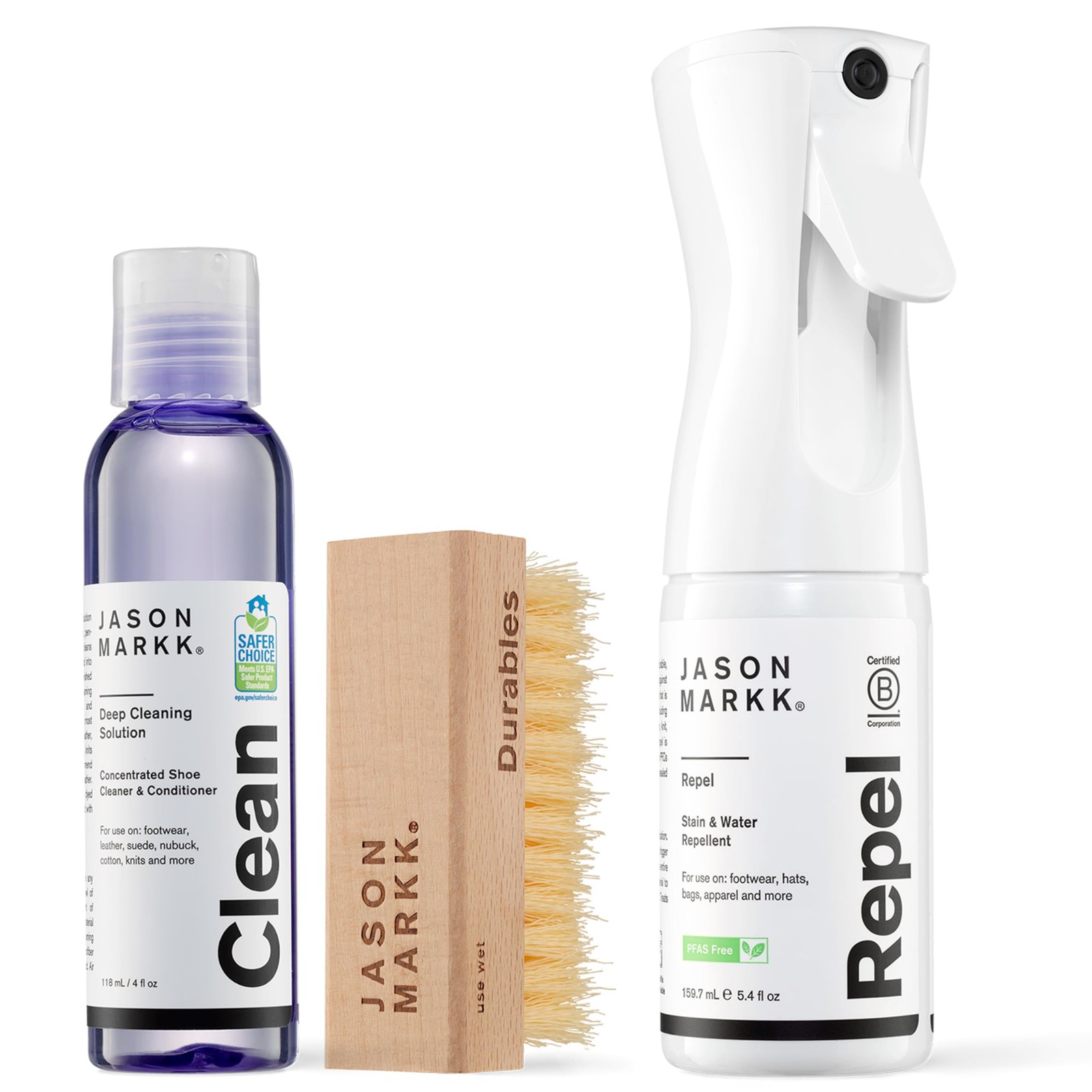 Essential Kit & Repel Spray, Shoe Cleaner, 3-Piece Set for Footwear