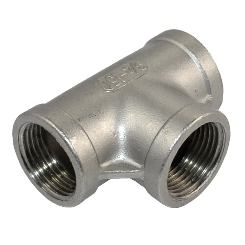 3/4" in Tee 3 way Female Stainless Steel 304 NPT Threaded Pipe Fitting Connector