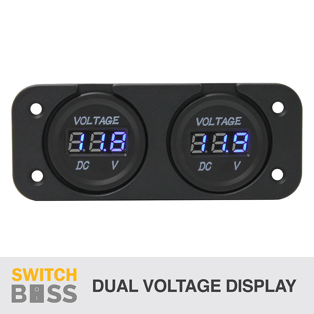 DUAL ROUND ACCESSORY Flush Mount Panel 12v 24v LED Cig USB Volt Power Socket