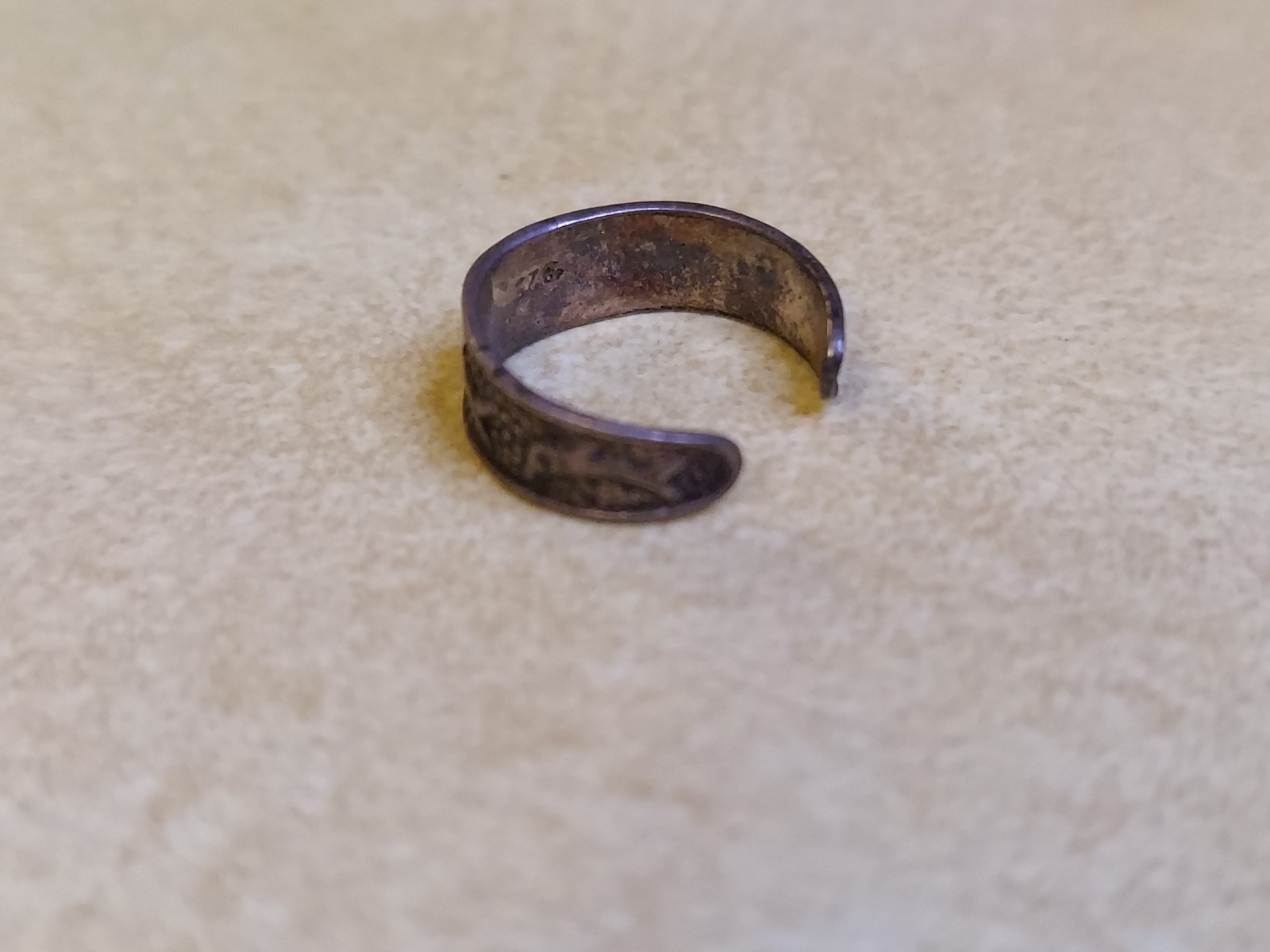 Vintage Sterling Silver 925 Dolphin Small Toe Ring Adjustable