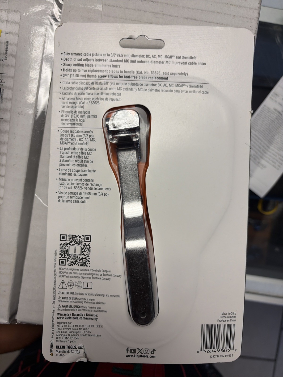 Klein Tools 63625 3/8" MC Cable Cutter