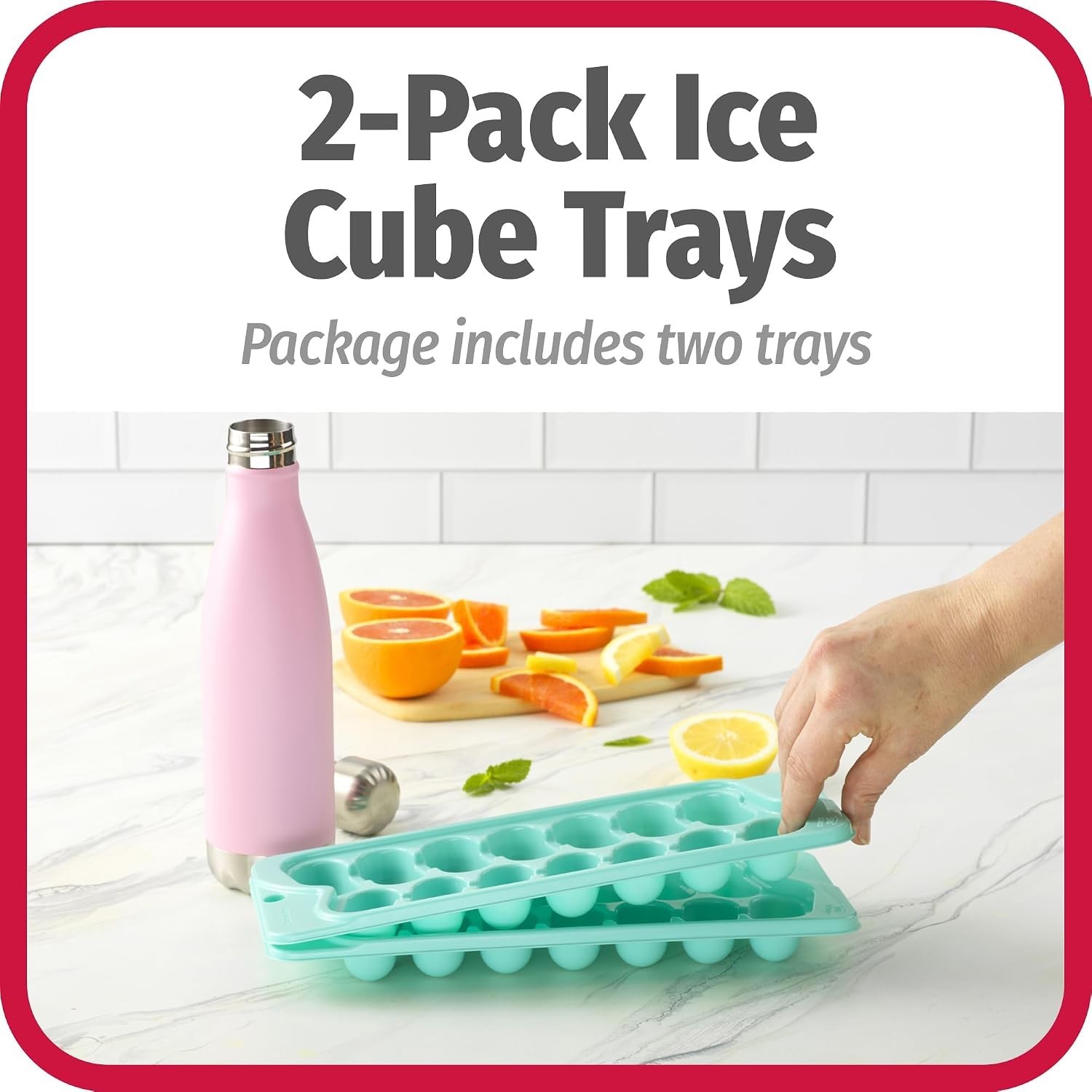 Versatile Quick-Release Ice Cube Trays - Fits Narrow Bottles, 28 Cubes Total