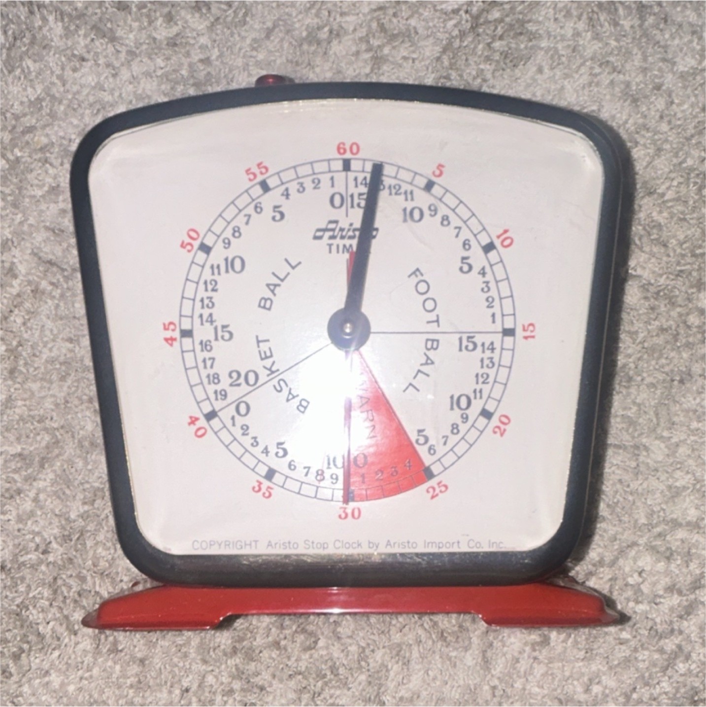 Aristo Stop Clock Timer Stopwatch for Basketball Football Vintage Red WORKS RARE