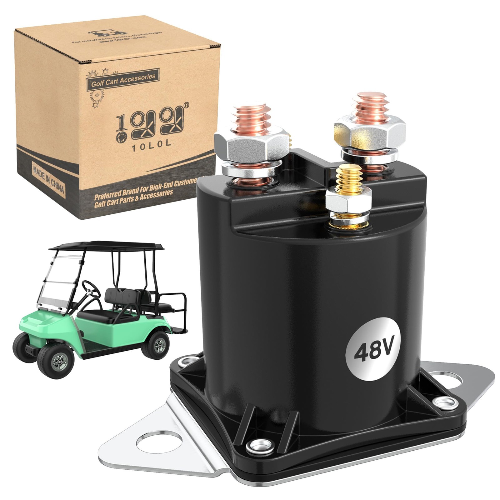 Golf Cart 48V Electric Solenoid for Club Car DS (1995-1997) 4 Terminal, OEM# ...
