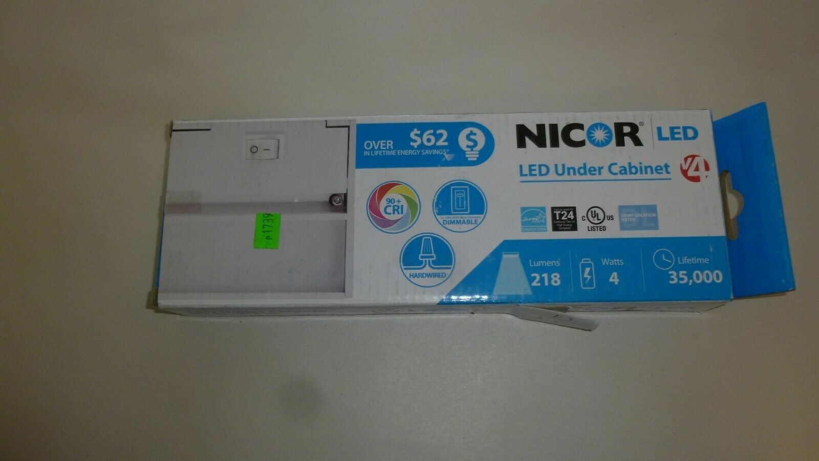NICOR NUC-4-08-DM-W-WH White 8" Dimmable Linkable LED Under Cabinet Light