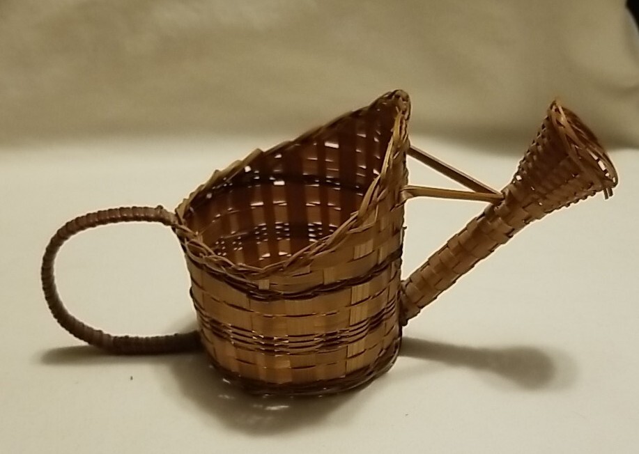 Small Decorative Wicker Watering Can 8 X 4 X 3.5"