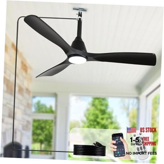 Plug-in Ceiling Fans for Patios: 42 Inch Outdoor Indoor Gazebo 42 in Black
