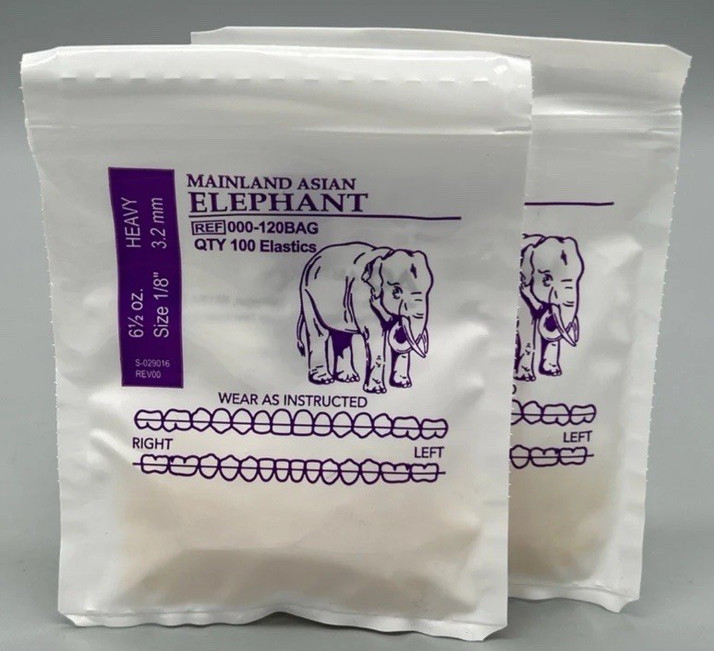 2 Asian Elephant American Orthodontics Braces Dental Elastics Bands