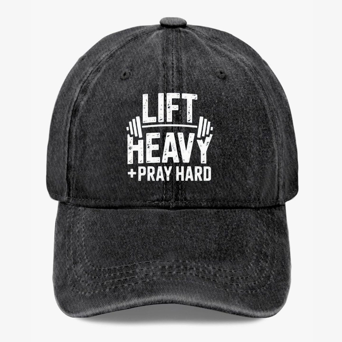 Lift Heavy Pray Hard Christian Gym Faith Hat Adjustable Baseball Cap 7 Colors