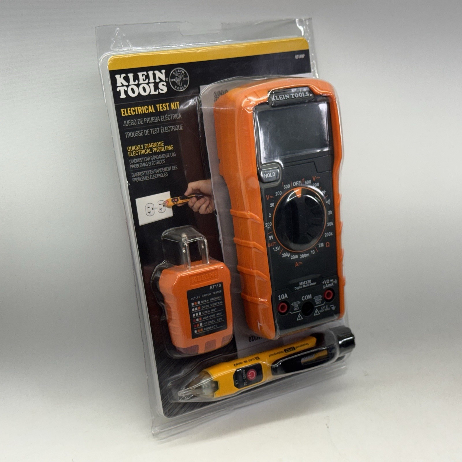 Klein Tools 69149P Electrical Test Kit MM320 Multimeter NCVT1XT Tester 600V