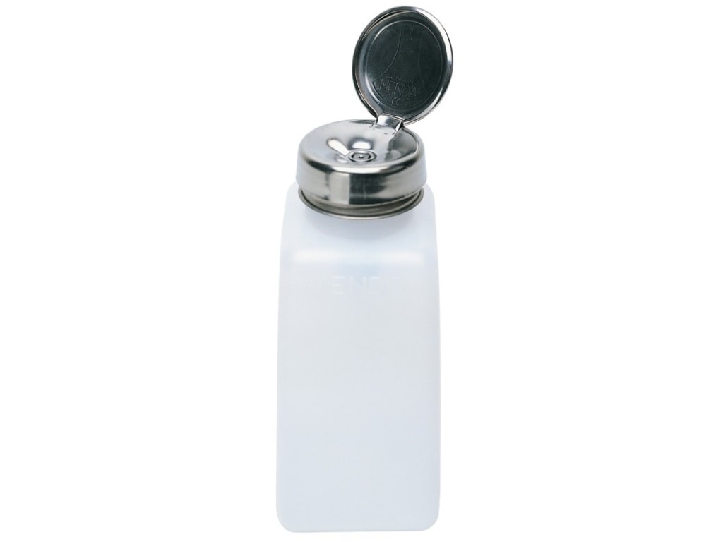 Menda 35312 - Natural square HDPE bottle w/one-touch pump, 8 oz