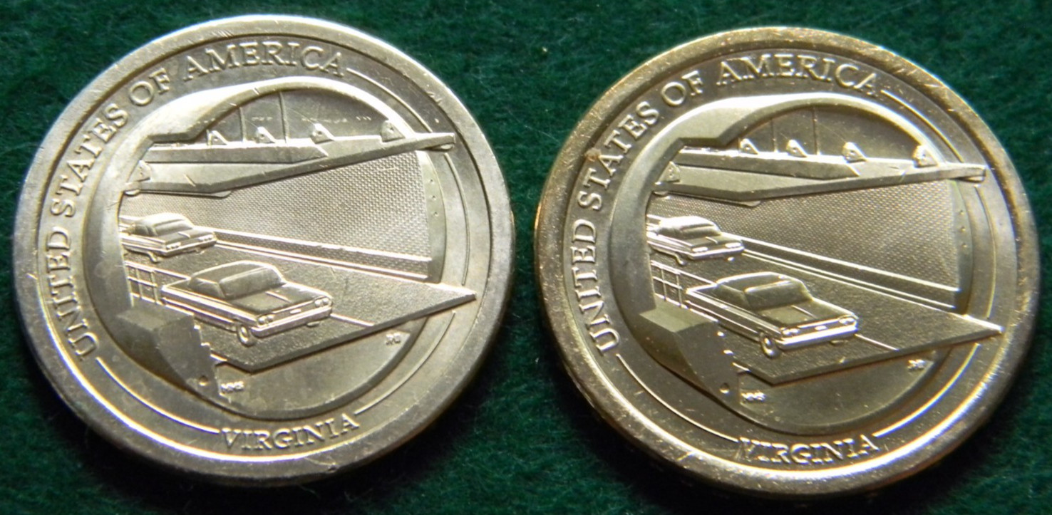 2021 P&D VIRGINIA CHESAPEAKE BAY BRIDGE-TUNNEL INNOVATION DOLLAR UNC [2 COINS]