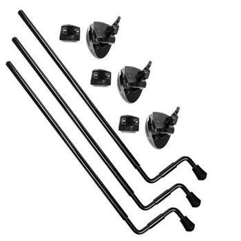 DW Floor Tom Legs w/TB-12, Set of 3 Black Nickel (Older Style)