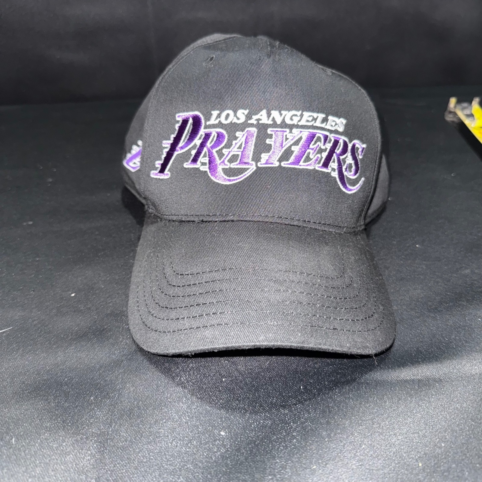 OTTO Black Adjustable Baseball Cap with Los Angeles Prayers,