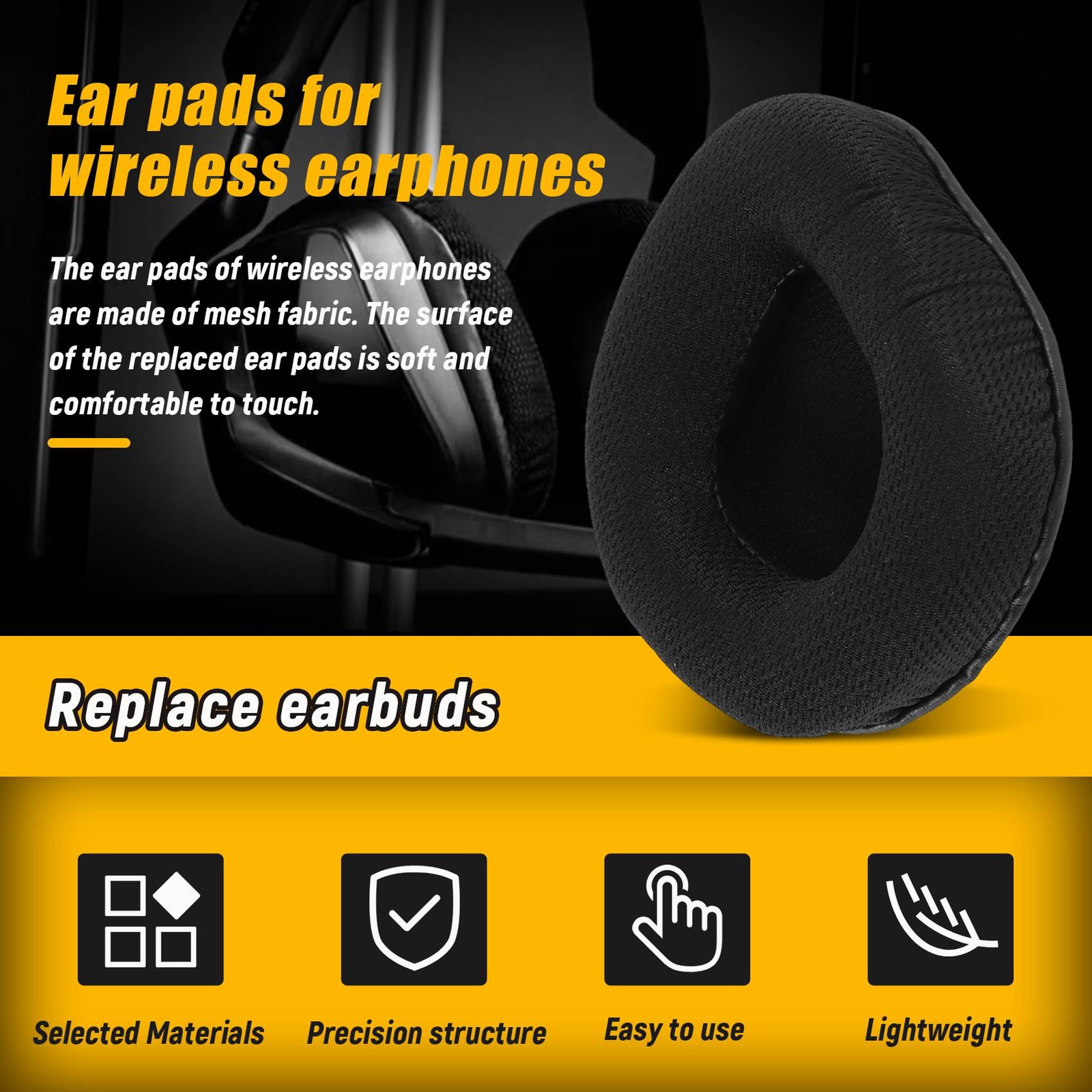 Ear Pads Ear Cushion Ear Cups Ear Covers Replacement for Void & Void PRO8687