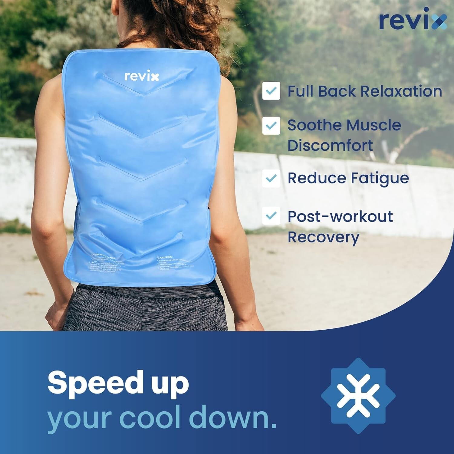 Extra-Large Ice Pack with Elastic Straps for Back Discomfort - Cold Compression