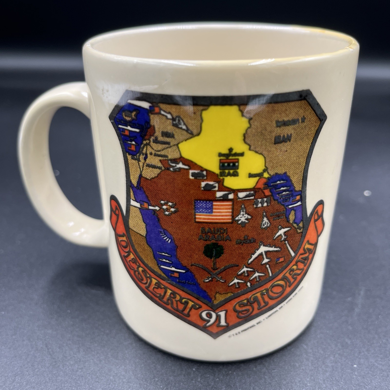 Desert Storm 91 Mug With Map And Soldier Poem By George L. Skypeck Military