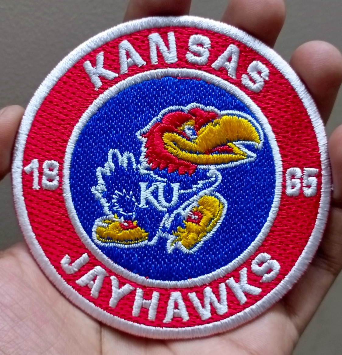 Kansas Jayhawks NCAA Team Logo Iron On Patch - Sew Patch - Embroidered Patch