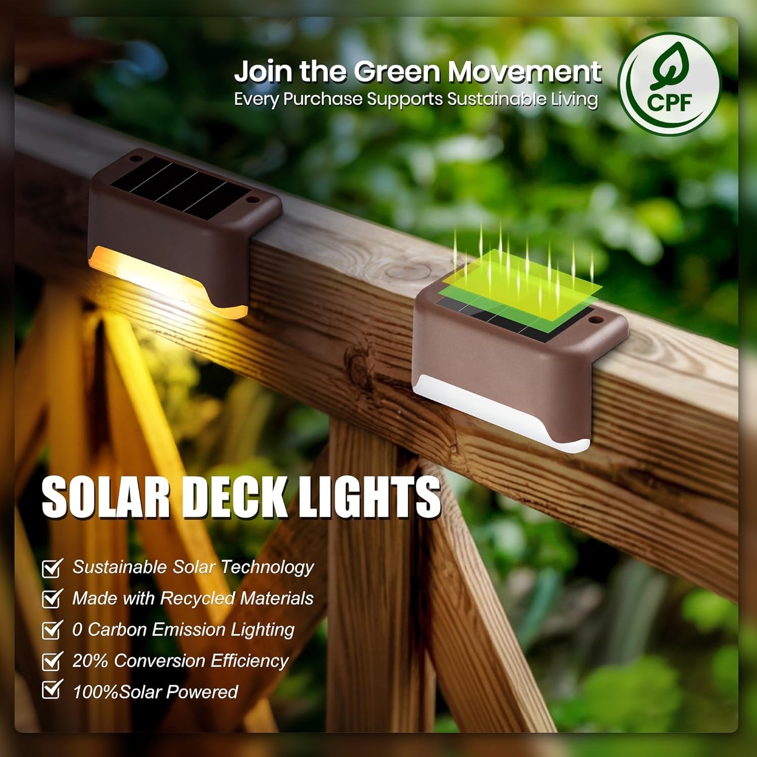 SOLPEX Solar Deck Lights Outdoor 16 Pack, Step 16, Warm White