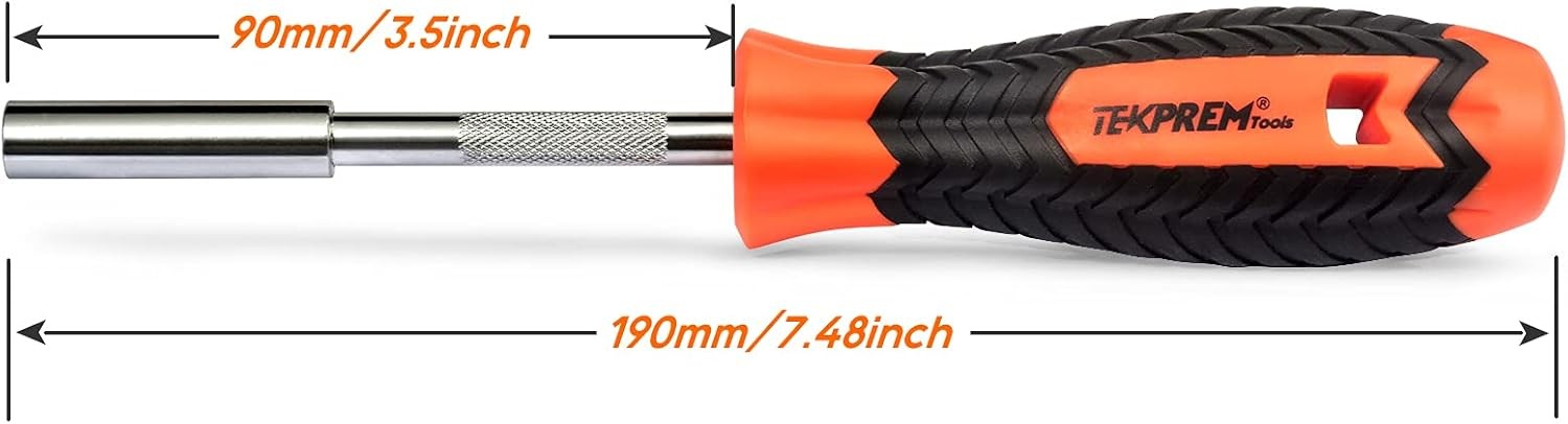 TEKPREM 1/4 Inch Magnetic Bit Driver, Screwdriver Handle for Holding Bits