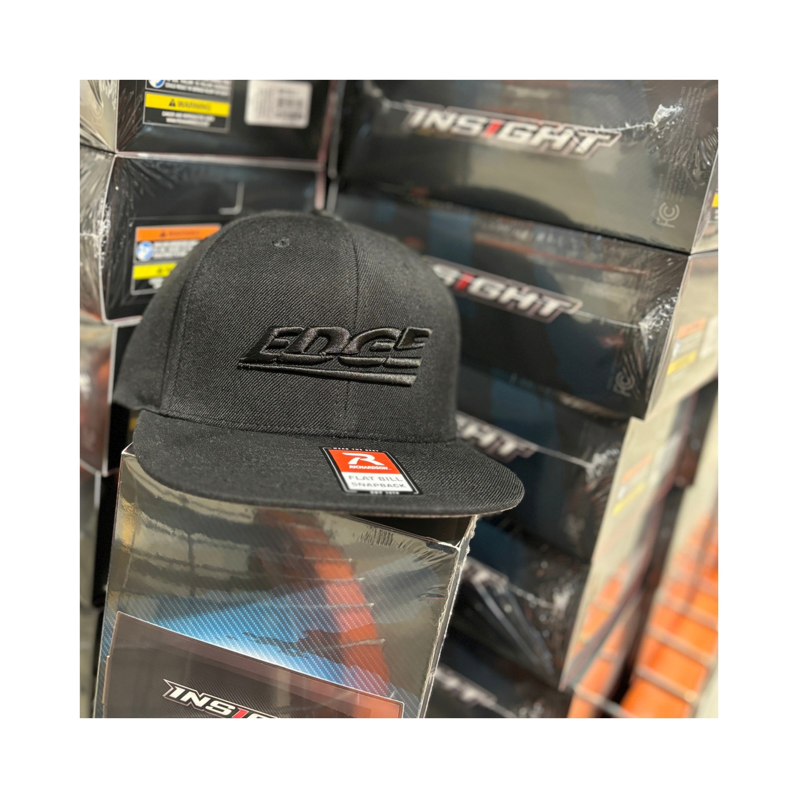 Edge 99203E Snapback Style Hat - Flat Bill - Black