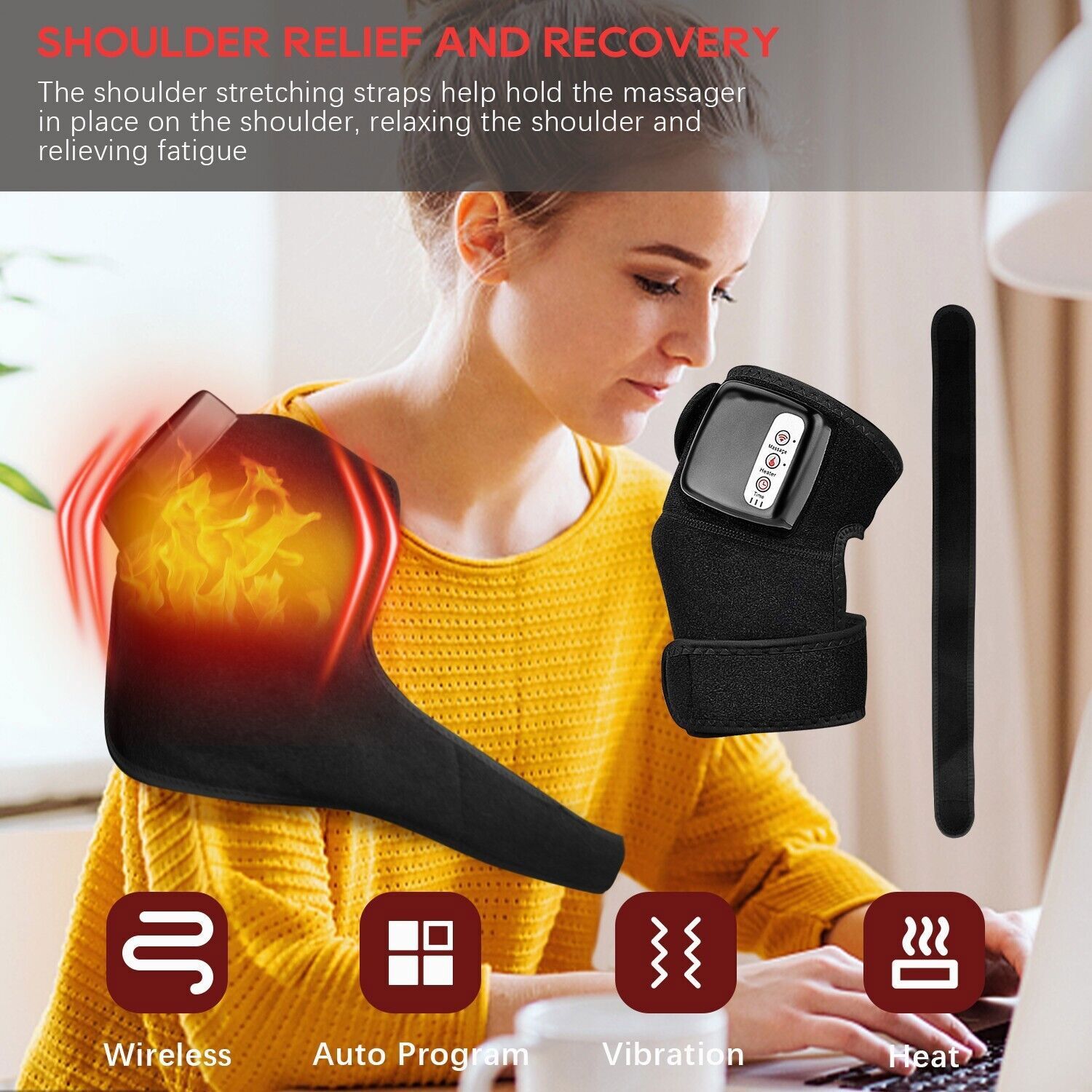 2026 Rechargeable Electric Heating Vibration Knee Joint Brace Leg Therapy Device