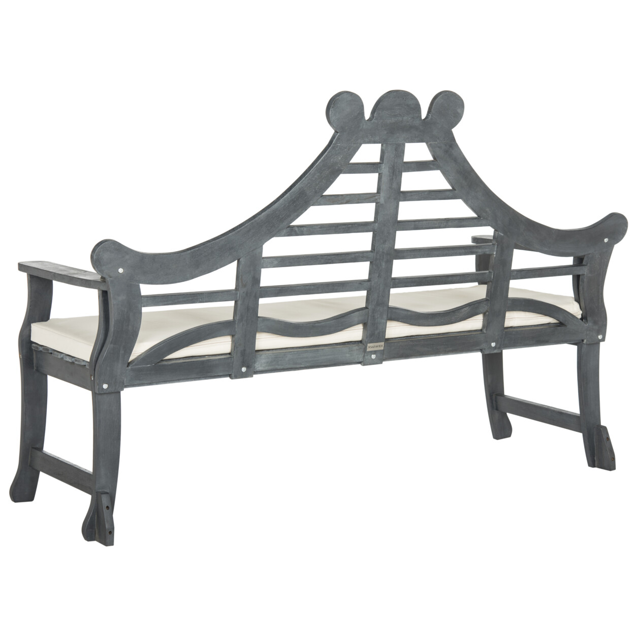 SAFAVIEH Outdoor Collection Azusa Bench | Ash Grey/Beige |