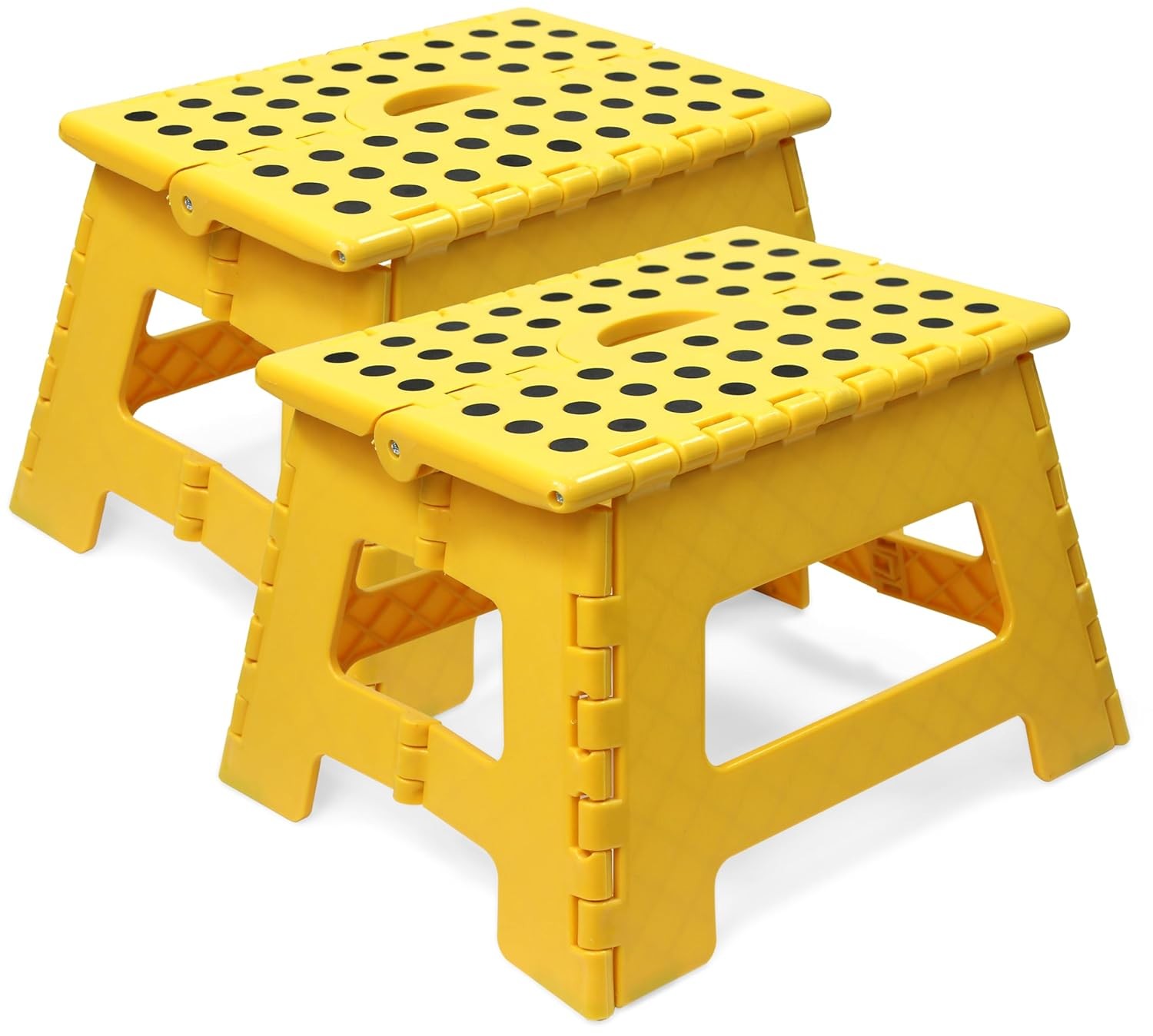 Folding Step Stool 9 Inch Height 330 lb Capacity Heavy Duty Plastic