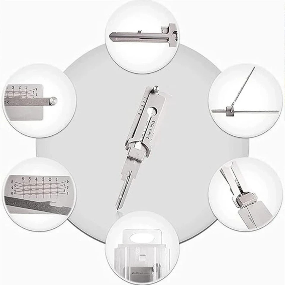 Key Decoder 2 In 1 Portable Lock Picking Set Hook And Pickup Tool Kit Ergonomic