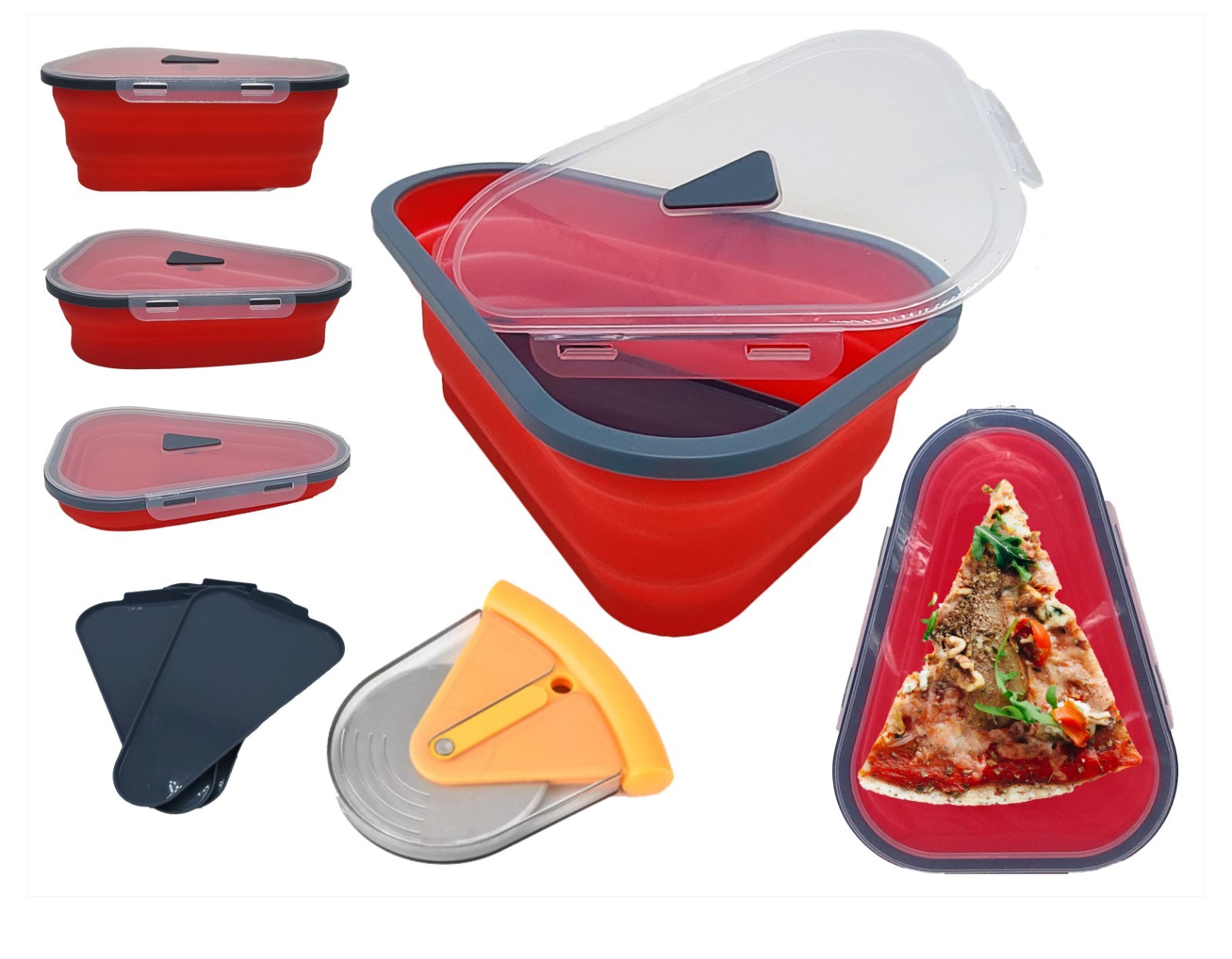 Collapsible Pizza Slice Container Airtight Pizza Saver
