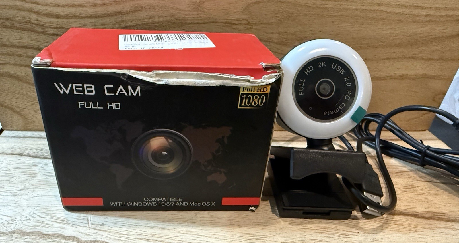 Webcam w/ Microphone Ring Light Pro USB Computer HD Web Cam - A0224