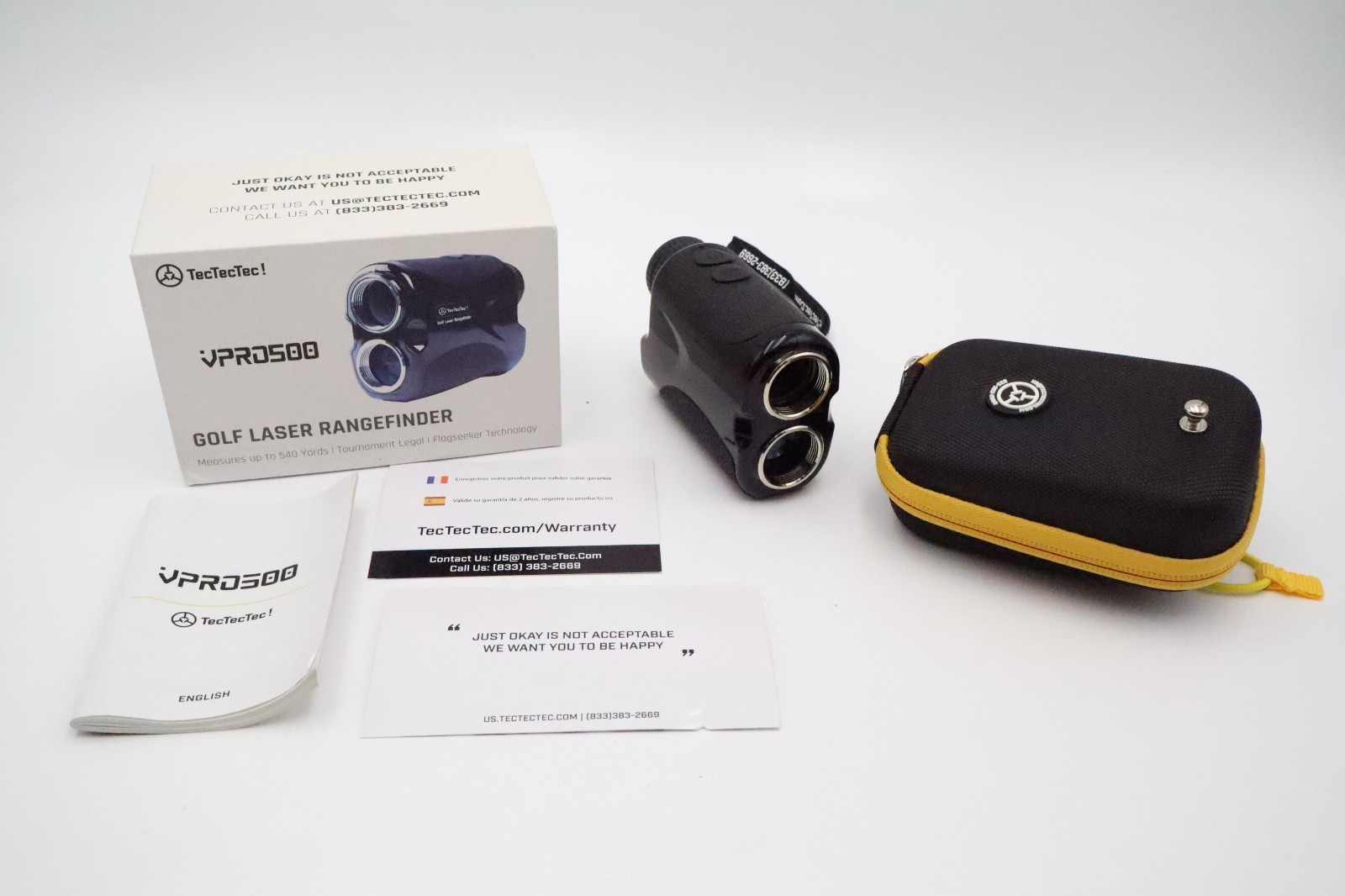 TecTecTec VPRO500 Golf Laser Rangefinder w/ Case Box Manual Tested Working