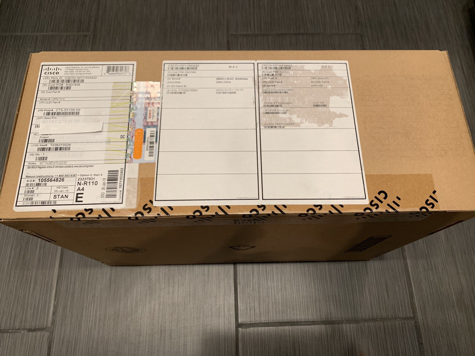Brand New sealed Cisco CTS-SX10N-K9 HD With Camera and Microphone CTS-SX10-K9