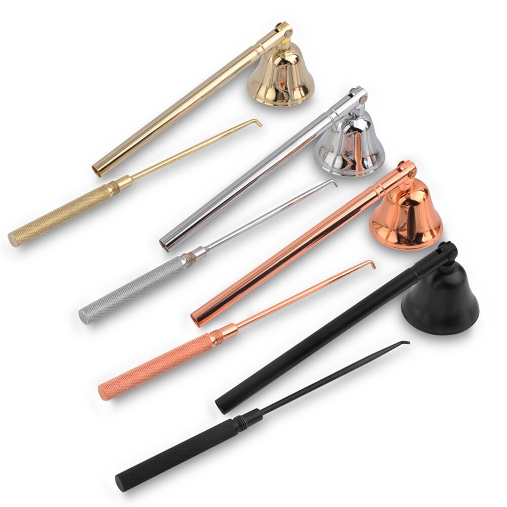 1pc 2 in 1 Bell Candle Snuffer with Wick Dipper Candle Fire Care Set 4 Color