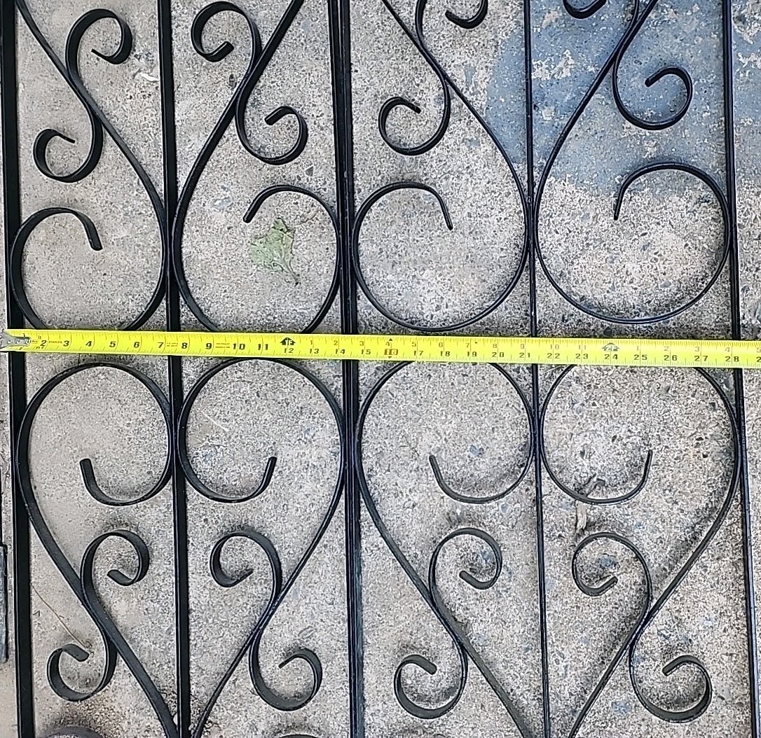 Vintage 1890s Wrought Iron Heart-shaped Design Swinging Doors For Entryways