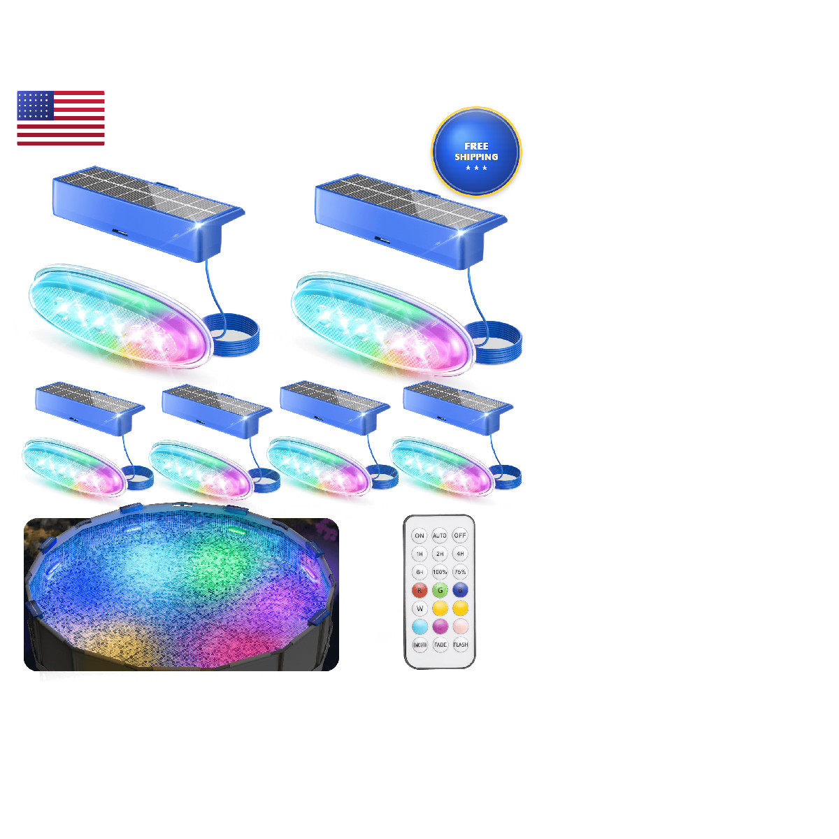 Niorsun Solar Pool Lights For - 9 Rgb Color Led Pool Light