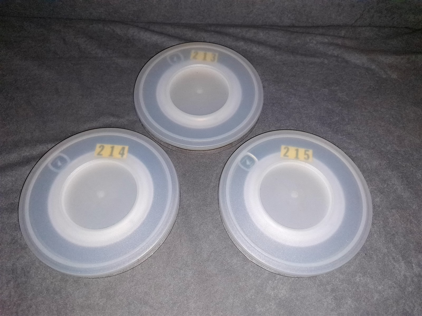 3 Quadronix 9-Track 7" Computer Data Magnetic Tape Reels [w/Cases] d