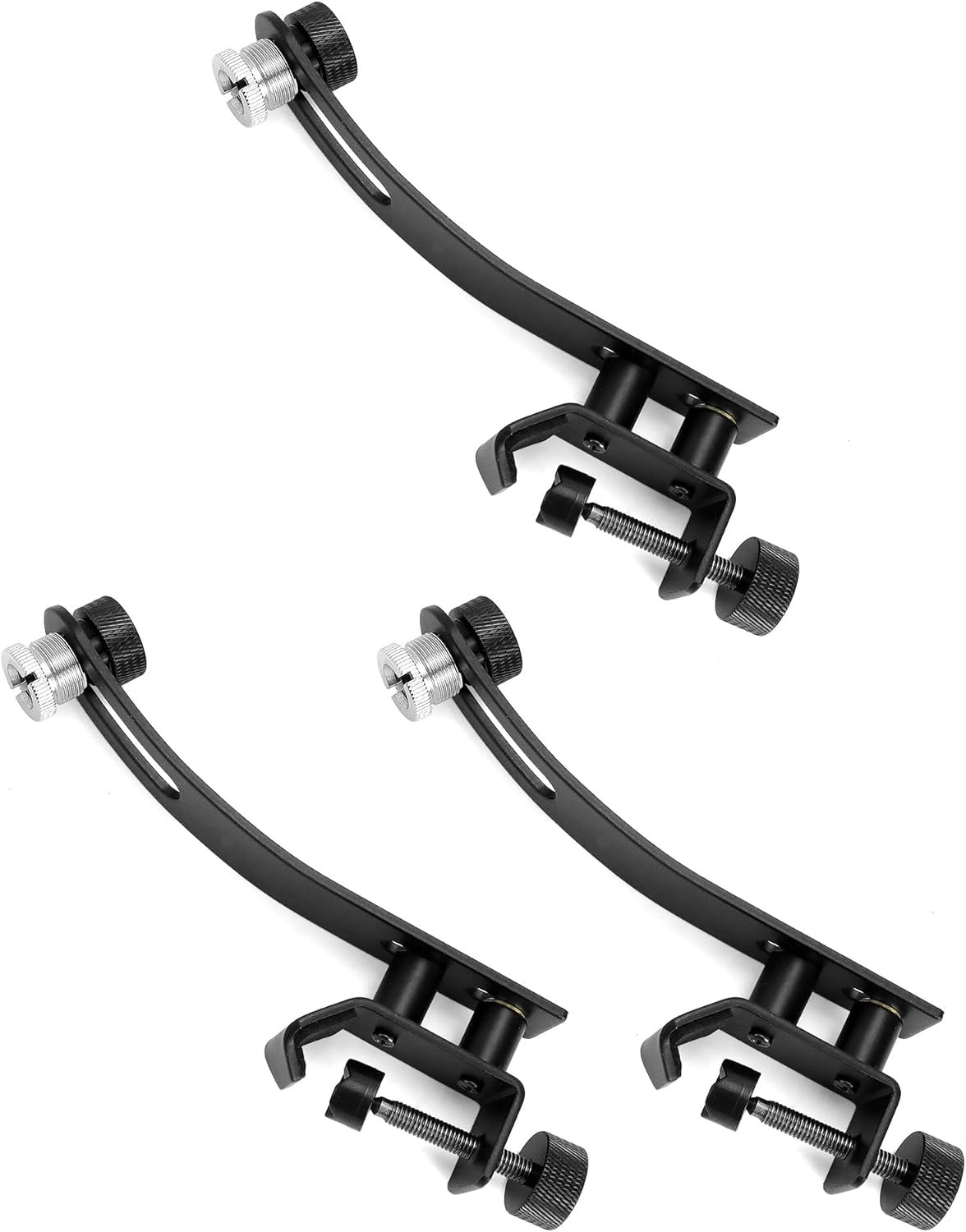 Metal Drum Microphone Shockproof Clip Set with Adjustable C-Clamp Mounts