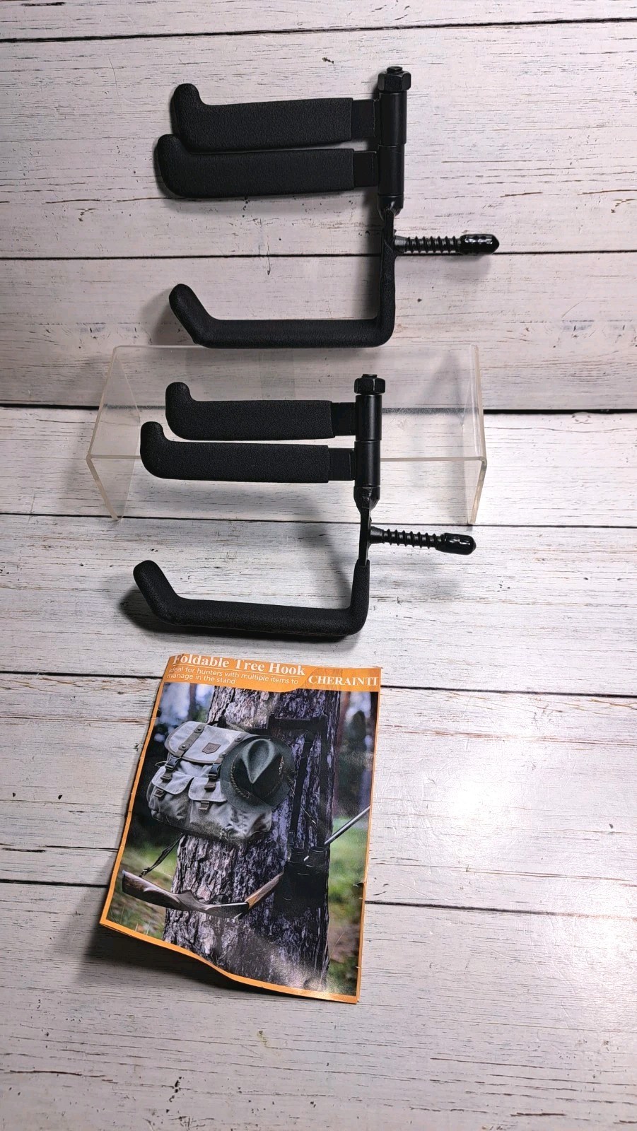 Tree Stand Bow Hook with Dual Rotating Arms and J-Hook, Stable and Sturdy Tree