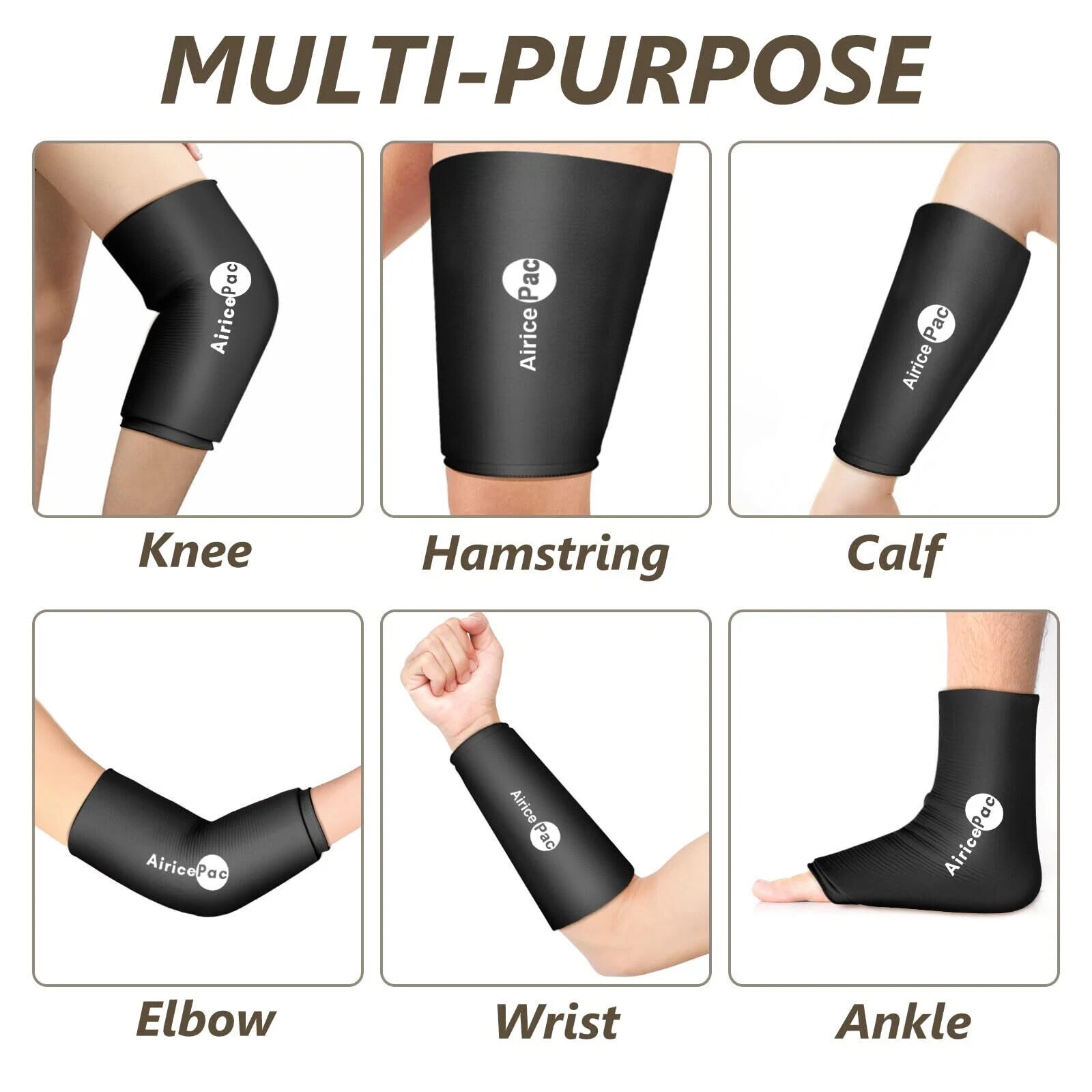 Knee Ice Pack Wrap Compression Sleeve for Injuries, Reusable Gel Cold Packs