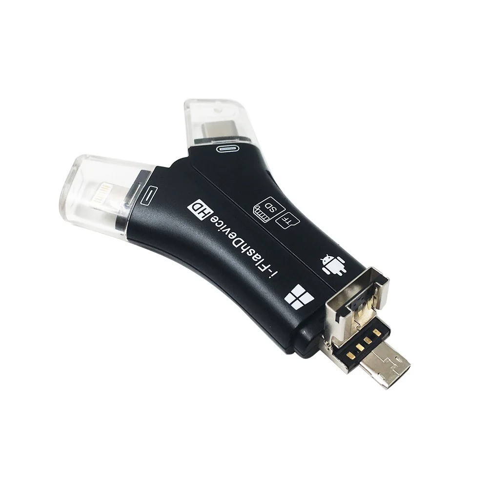 4 in 1 USB Micro SD TF Memory Card Reader Adapter For iPhone Android PC