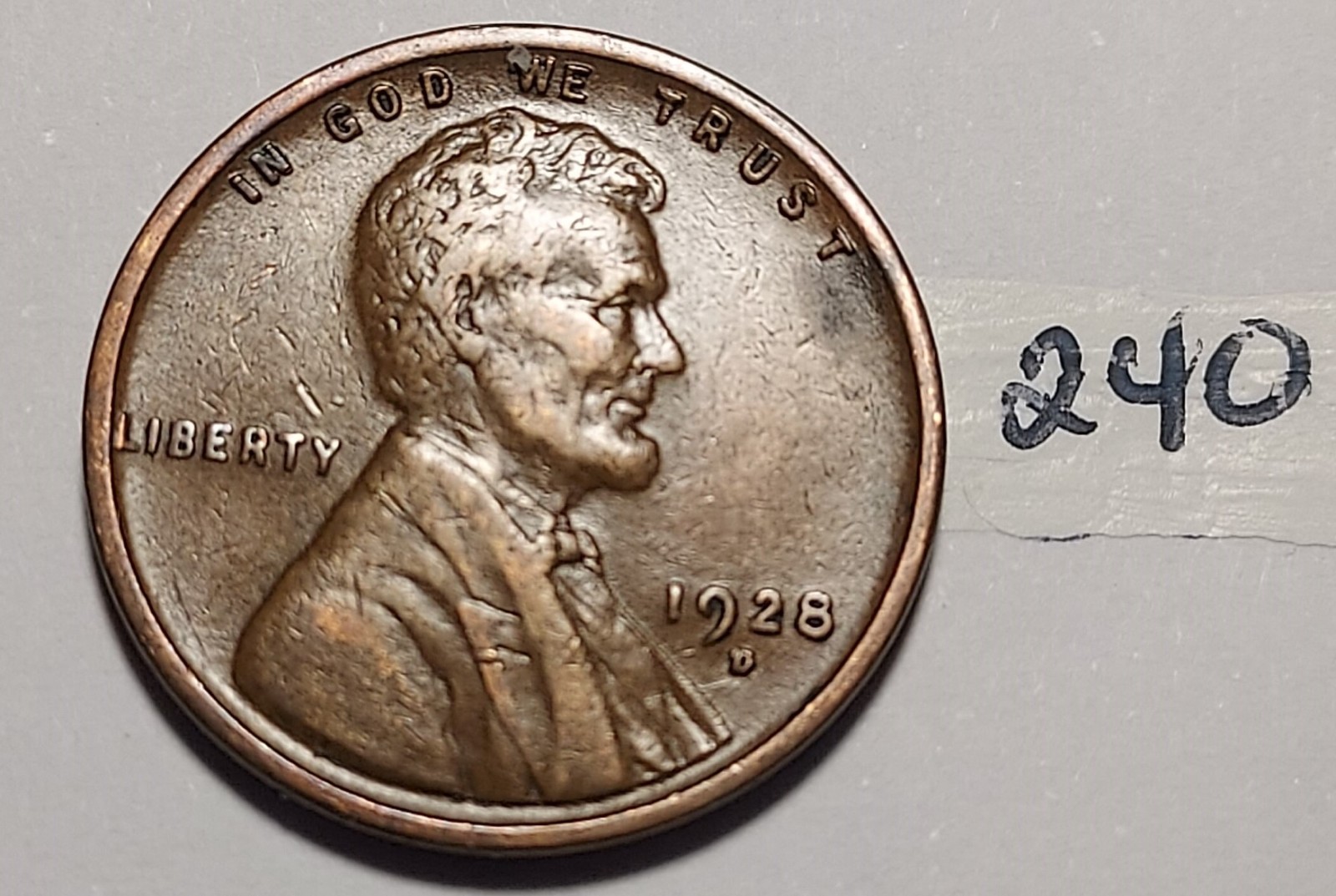 1928-D Lincoln Wheat Cent Extremely Fine #240