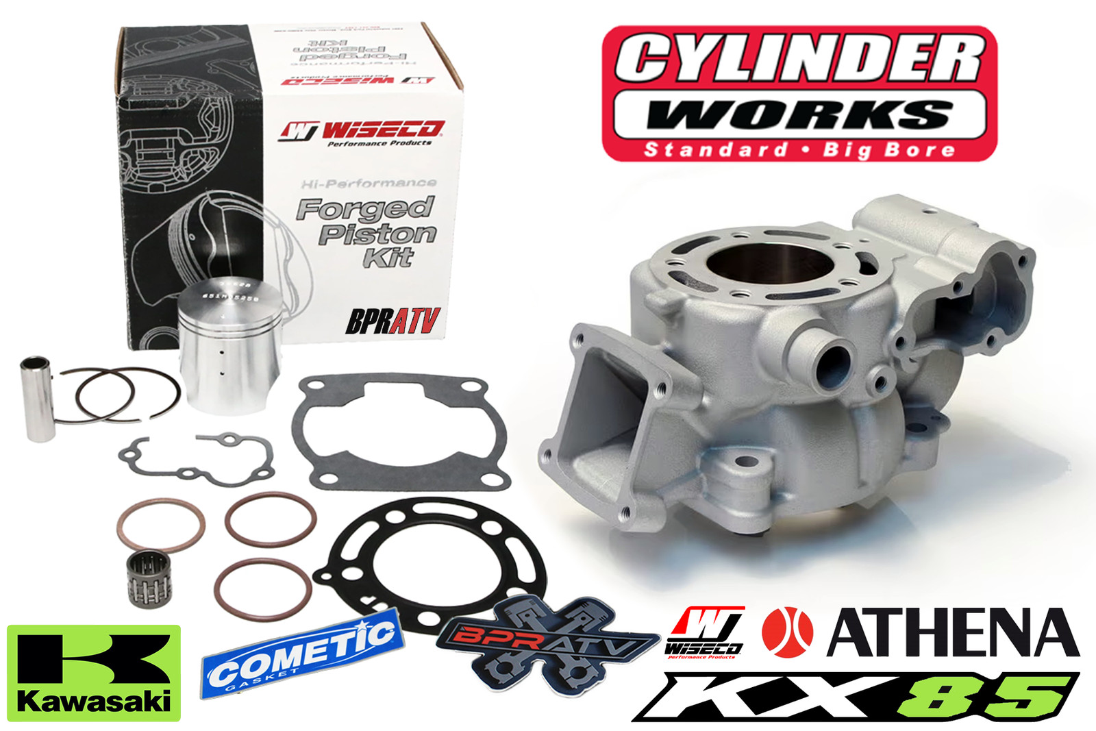 Kawasaki KX85 KX 85 Stock Bore Cylinder Wiseco Piston Top End Rebuild Kit '06-13