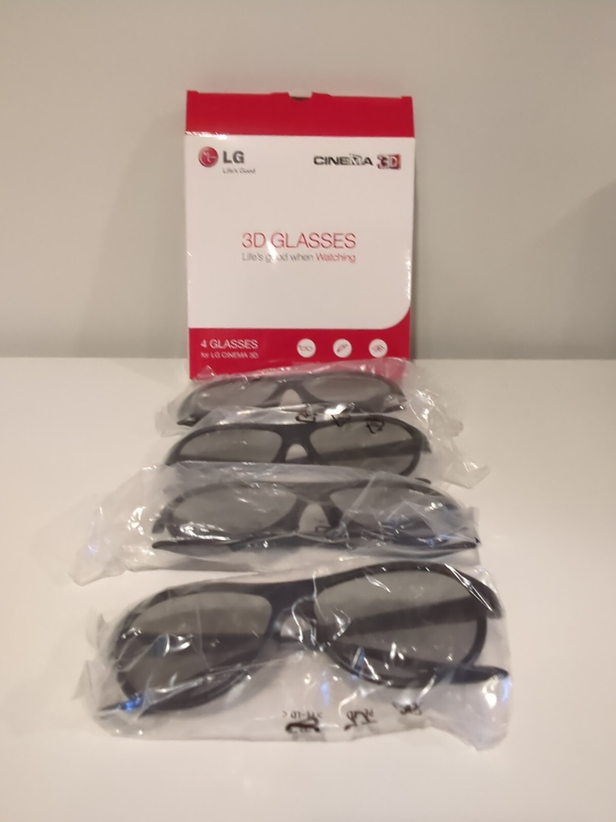 4 Pairs LG AG-F310 Cinema 3D Glasses