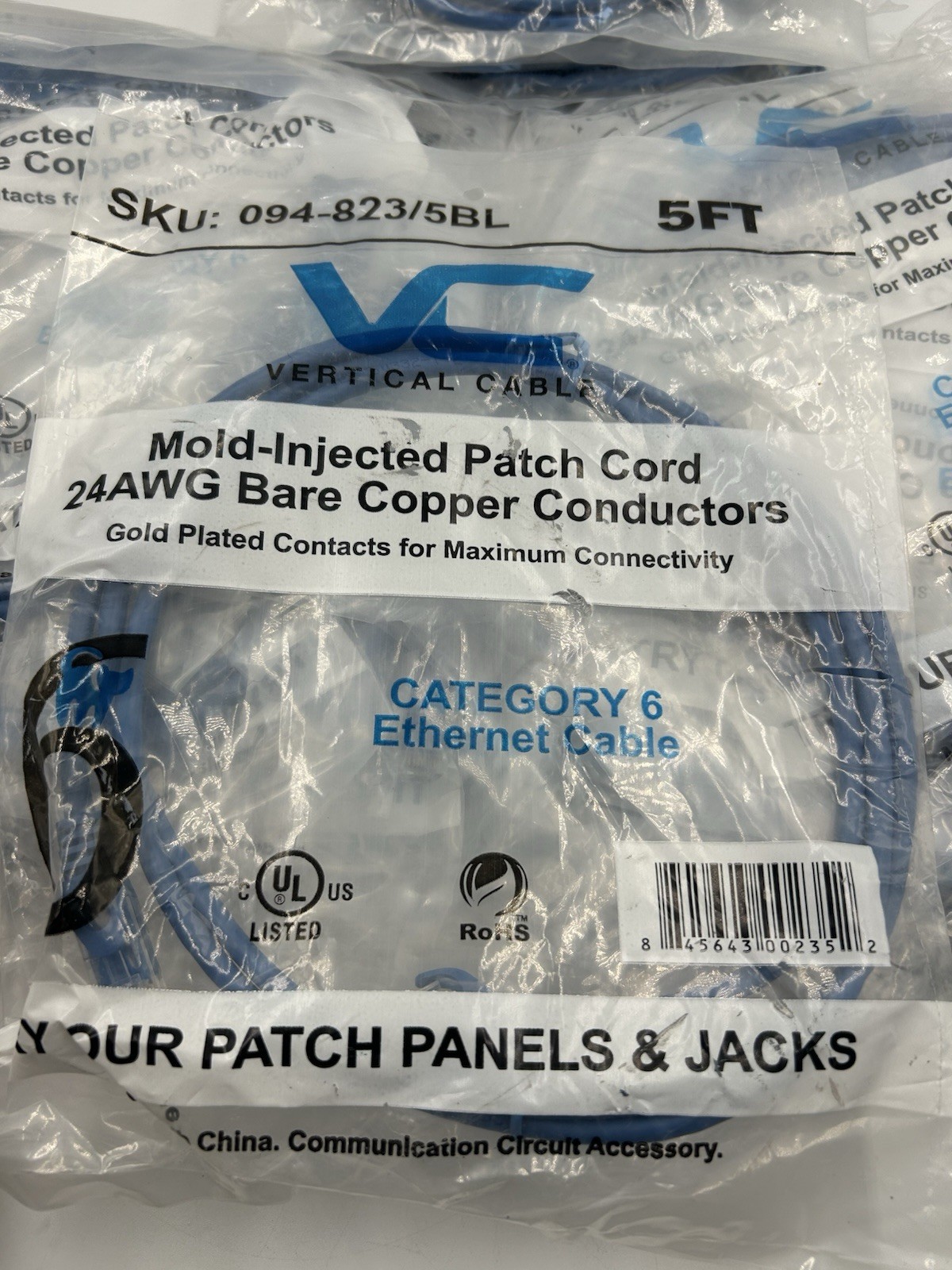 Lot of 25 - Cat6 Shielded SSTP Ethernet Booted Patch Cable 5ft