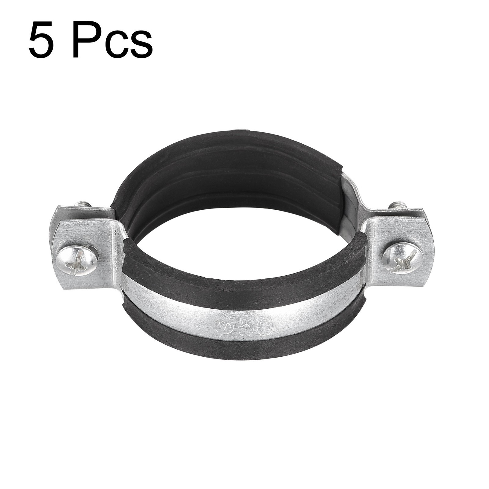 Adjustable 2 Inch Iron Pipe Bracket Clamp, 5-Pack Wall/Ceiling Mount