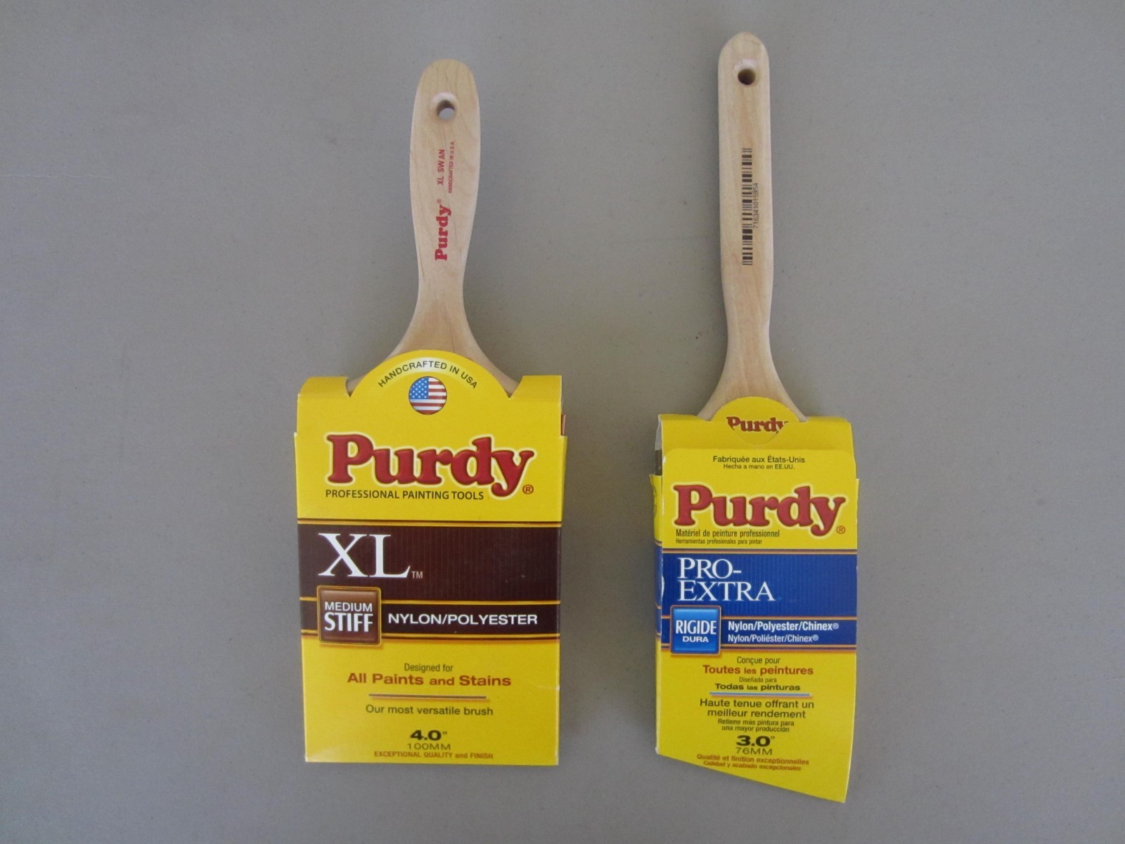 Purdy XL Swan 4" and Purdy Pro-Extra Angled 3" Paint Brushes Lot