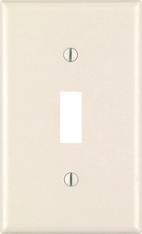 Leviton 78101-00T Almond Plastic 1-Gang Rectangle Toggle Wallplate Oversized